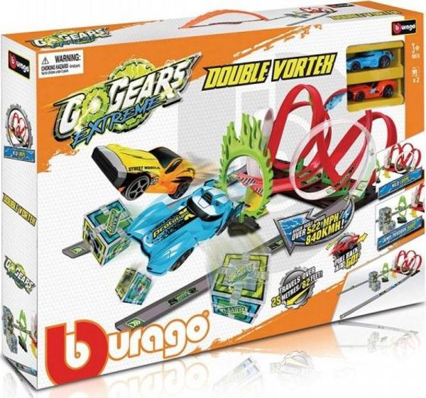 Bburago Πίστα αγώνων GO Gears Extreme Double Vortex με 2 αυτοκίνητα