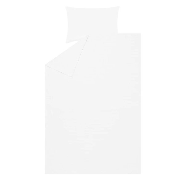 BED COV SET Striped White SATEEN 140x200