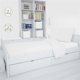 BED COV SET Striped White SATEEN 140x200