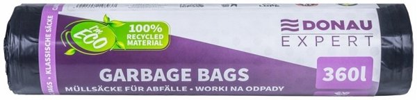 Σακούλες Απορριμμάτων Donau Expert, LDPE, 360L, 10 Τεμάχια, Μαύρες, Bee Smart