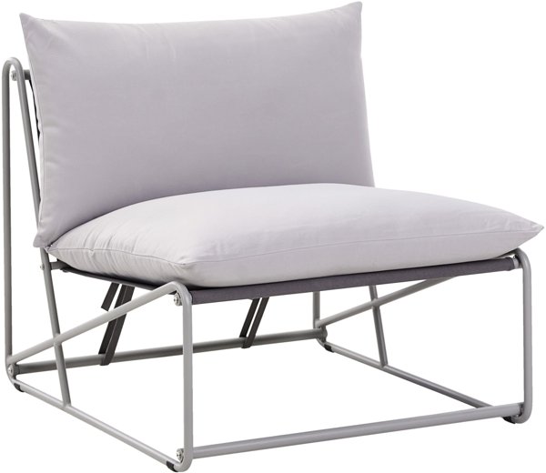 Beliani Καρέκλα κήπου με μαξιλάρι PICO Μεταλλική Γκρι