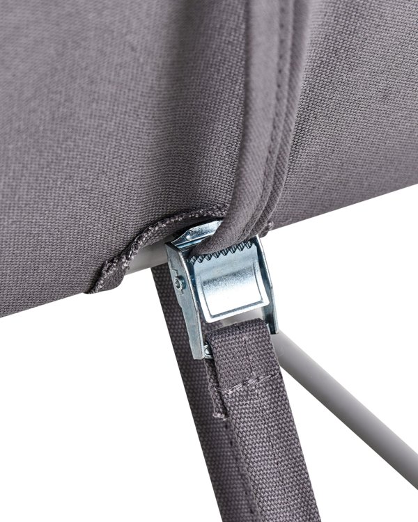 Beliani Καρέκλα κήπου με μαξιλάρι PICO Μεταλλική Γκρι