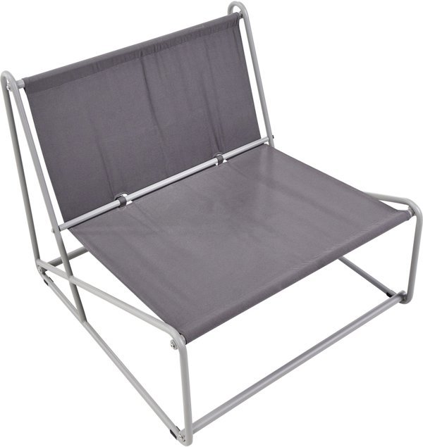 Beliani Καρέκλα κήπου με μαξιλάρι PICO Μεταλλική Γκρι