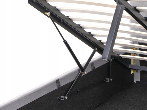 Beliani Κρεβάτι με αποθηκευτικό χώρο AMIENS 180 x 200 cm ανοιχτό γκρι