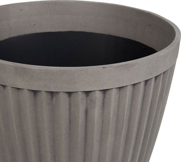 Beliani Γλάστρα POKA 36 cm, Μπεζ-Γκρι, Διακοσμητική Γλάστρα Εσωτερικού και Εξωτερικού Χώρου