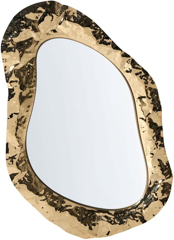Beliani Επιτοίχιος Καθρέφτης JOSSIGNY 52x79cm, Χρυσό Χρώμα