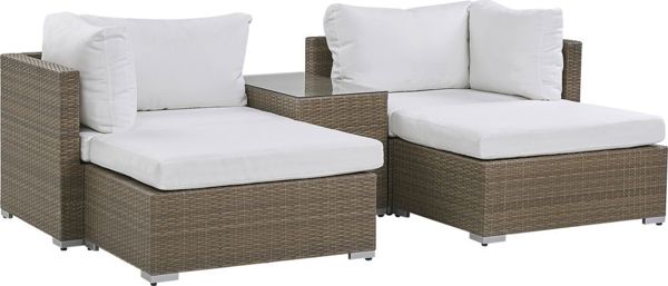 Beliani 2θέσιο σετ κήπου ρατάν καφέ NOTO (215135) 7962700 4251682243759