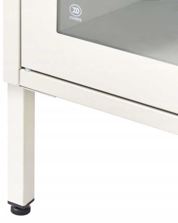 Beliani Βιτρίνα ESHOLT με Γυάλινη Προθήκη και Μεταλλικό Πλαίσιο 80 cm Ανοιχτό Μπεζ