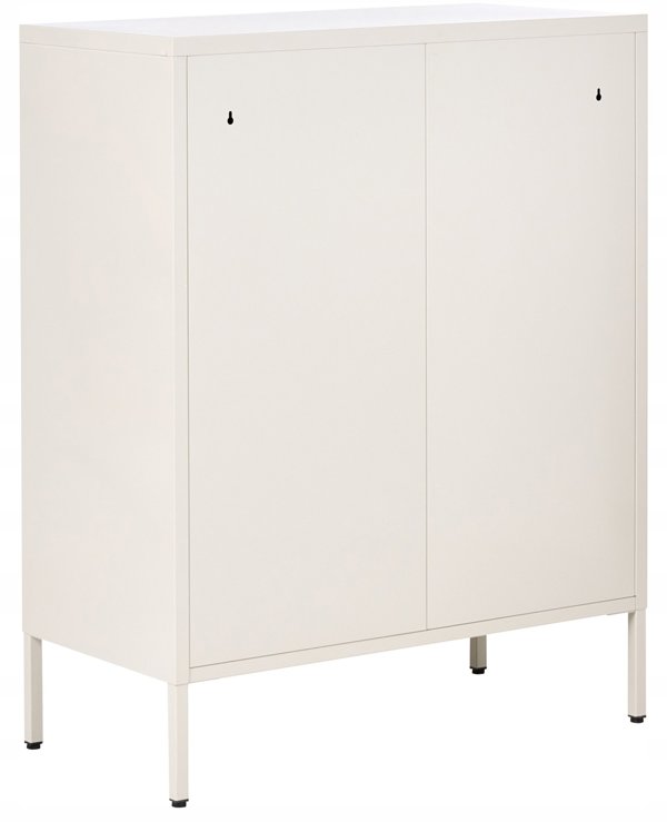 Beliani Βιτρίνα ESHOLT με Γυάλινη Προθήκη και Μεταλλικό Πλαίσιο 80 cm Ανοιχτό Μπεζ