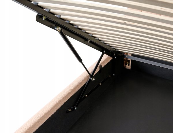 Beliani κρεβάτι με αποθηκευτικό χώρο Boucle CHADENET 160 x 200 cm ροδακινί