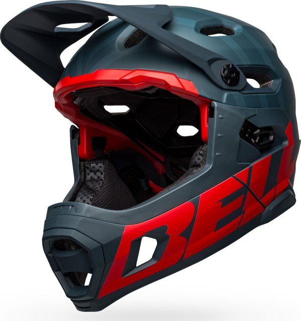 Bell Super DH MIPS Spherical Full Face Κράνος Ποδηλάτου, Matte Blue/Crimson, Μέγεθος M (55-59 cm)
