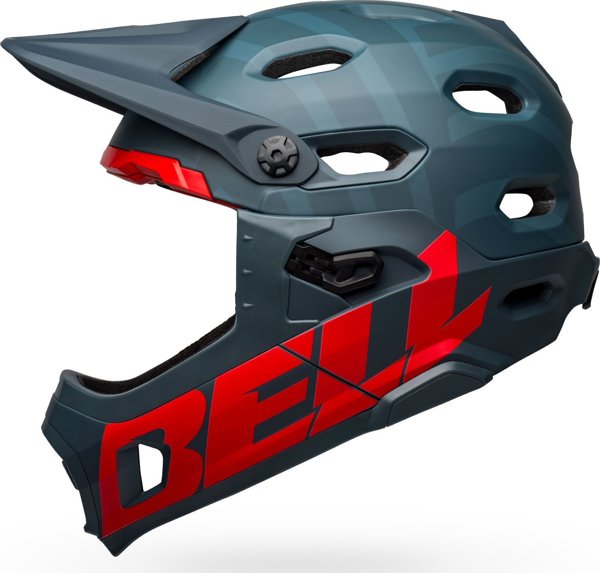 Bell Super DH MIPS Spherical Full Face Κράνος Ποδηλάτου, Matte Blue/Crimson, Μέγεθος M (55-59 cm)
