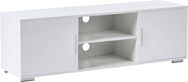 Έπιπλο Τηλεόρασης Beliani CHILLIWACK, Μοντέρνο TV Stand, Λευκό Χρώμα