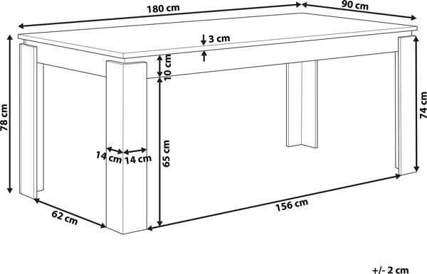 Beliani Τραπέζι τραπεζαρίας 180 x 90 εκ. μαύρο VITON