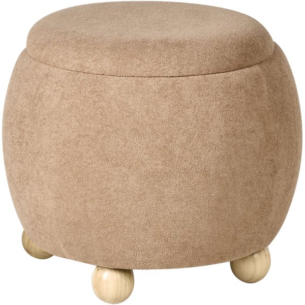 Beliani Σκαμπό με αποθηκευτικό χώρο ANNABELLA Boucle Ανοιχτό καφέ