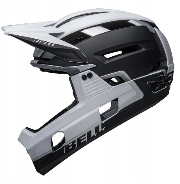 Bell Super Air R Spherical Full Face Κράνος Ποδηλασίας, Matte Black/White, Μέγεθος S (52-56 cm), 2025