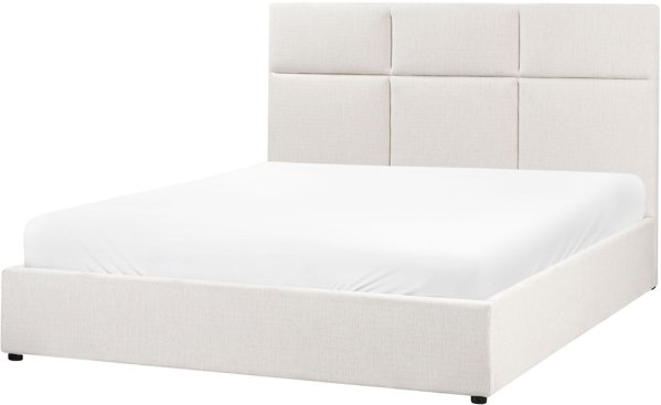 Beliani Κρεβάτι με αποθηκευτικό χώρο LAGORD 160 x 200 cm σπασμένο λευκό