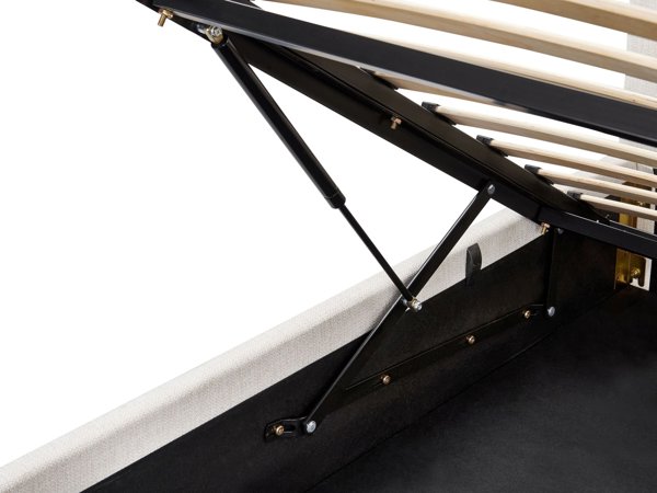 Beliani Κρεβάτι με αποθηκευτικό χώρο LAGORD 160 x 200 cm σπασμένο λευκό