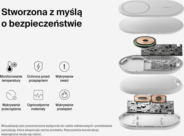 Belkin Πτυσσόμενος ασύρματος φορτιστής MagsSafe Qi2 15W λευκός