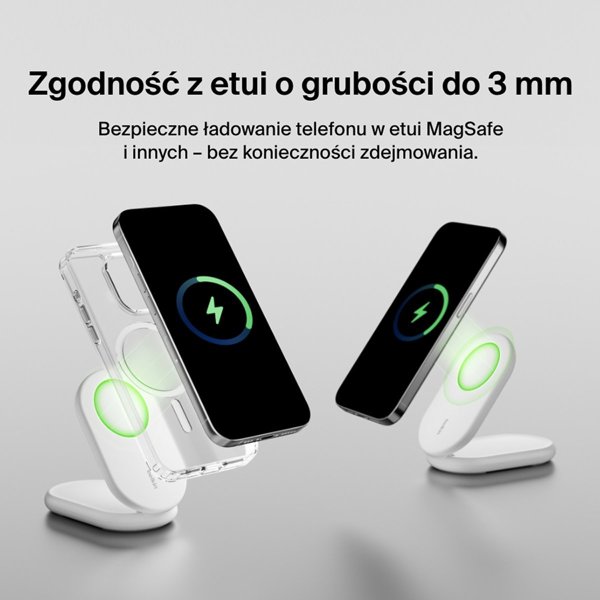 Belkin Πτυσσόμενος ασύρματος φορτιστής MagsSafe Qi2 15W λευκός