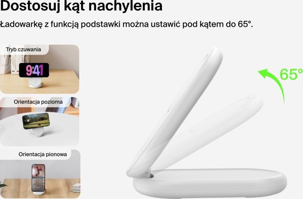 Belkin Πτυσσόμενος ασύρματος φορτιστής MagsSafe Qi2 15W λευκός