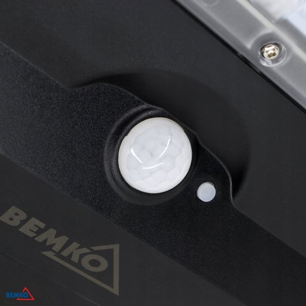 Bemko Solger Ηλιακό Φωτιστικό Δρόμου LED 20W 3000lm, Ρυθμιζόμενη Θερμοκρασία Χρώματος 3000/4000/6000K, IP65, με Αισθητήρα Κίνησης PIR, Μαύρο