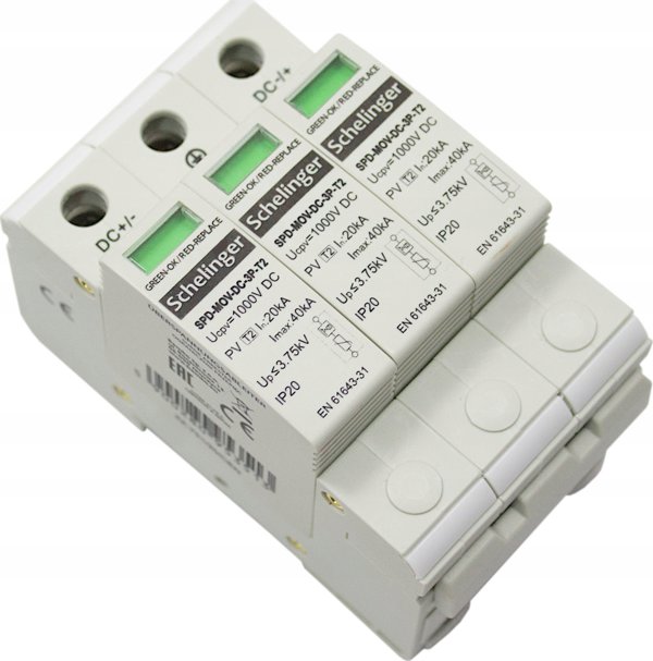 Bemko Περιοριστής υπερτάσεων 3P DC 1000V κατηγορίας T2 Schelinger