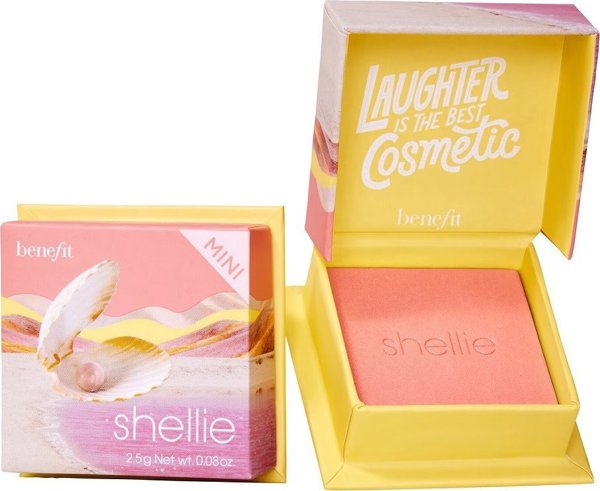 Ρουζ Benefit Shellie Mini Warm-Seashell Pink σε ζεστή απόχρωση ροζ κοχυλιού 2.5g