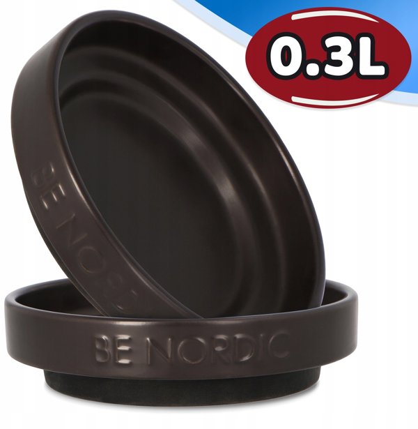 BE NORDIC, miska, dla kota, czarna, ceramika/guma, 0,3 l/o 16 cm
