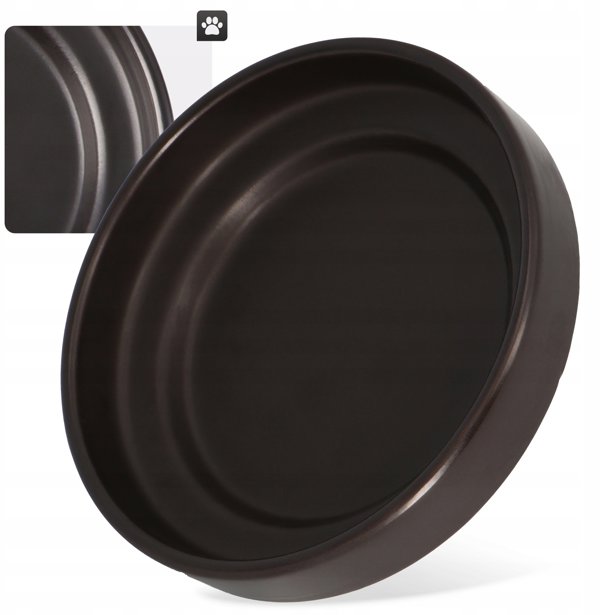 BE NORDIC, miska, dla kota, czarna, ceramika/guma, 0,3 l/o 16 cm