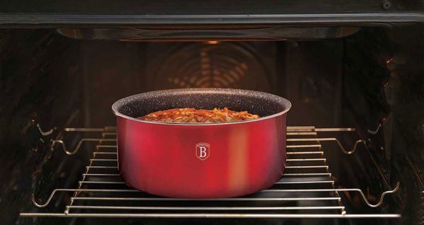 Berlinger Haus Click&Cook Σετ Κατσαρόλες Γρανίτη BH-1674 7 Τεμαχίων με Αποσπώμενη Λαβή, Burgundy