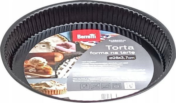 Berretti Φόρμα Ψησίματος για Τάρτα 28cm, Αντικολλητική, Μεταλλική