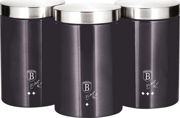 Berlinger Haus Σετ 3 Δοχεία Κουζίνας Carbon Pro, 1.4L, Χάλυβας Γραφίτη, BH-6718
