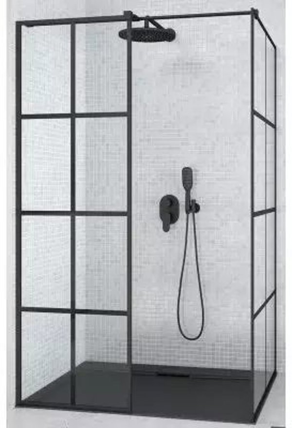 Besco EXCEA WALK IN 120 x 90 PROFIL CZARNY