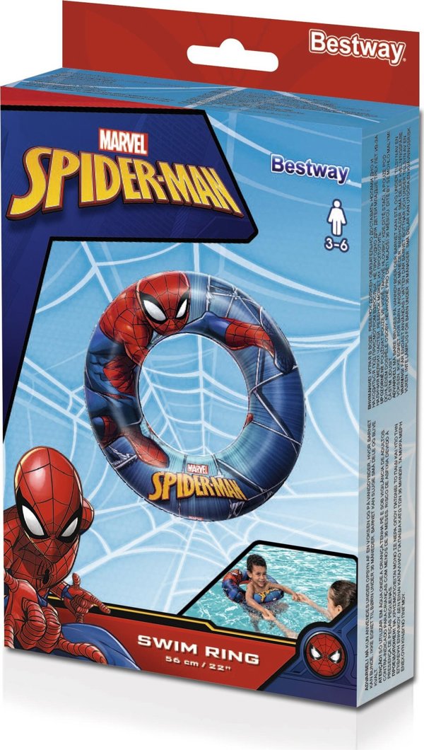 Bestway Φουσκωτός Κύκλος Κολύμβησης Spider-Man 98003, Πολύχρωμος, Διάμετρος 56cm
