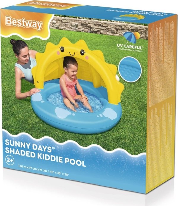 BESTWAY 52637 Φουσκωτή πισίνα με σκίαστρο και φουσκωτό πάτο Sloneczko 1.01m x 97cm x 71cm