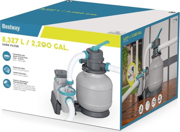Αντλία Φιλτραρίσματος Άμμου Bestway 8327 L/h (58499) για Πισίνες