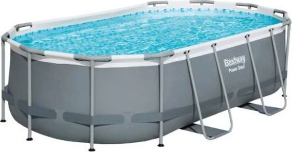 Bestway Πισίνα Κήπου Ορθογώνια 427 x 250 x 100 cm 7250 l Power Steel με Φίλτρο και Σκάλα