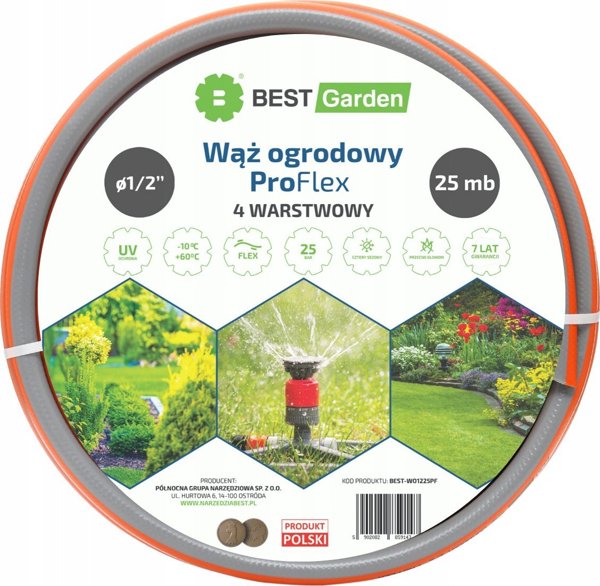 BEST GARDEN Σωλήνας κήπου 1/2” 25m PRO FLEX BEST GARDEN