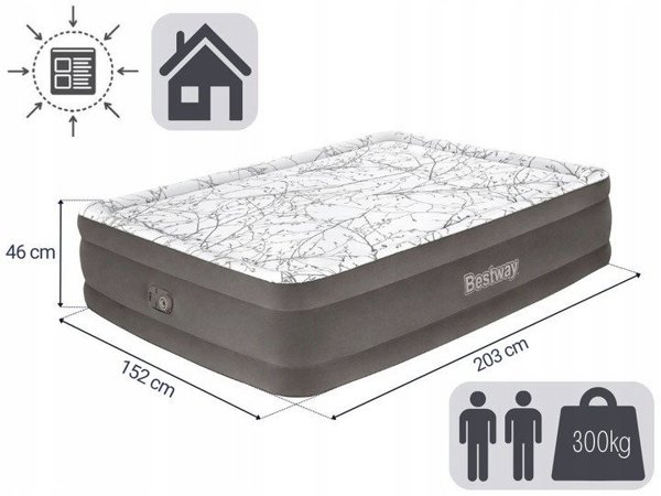 Bestway Dmuchany Materac 203 x 152 x 46 cm Bestway 67486