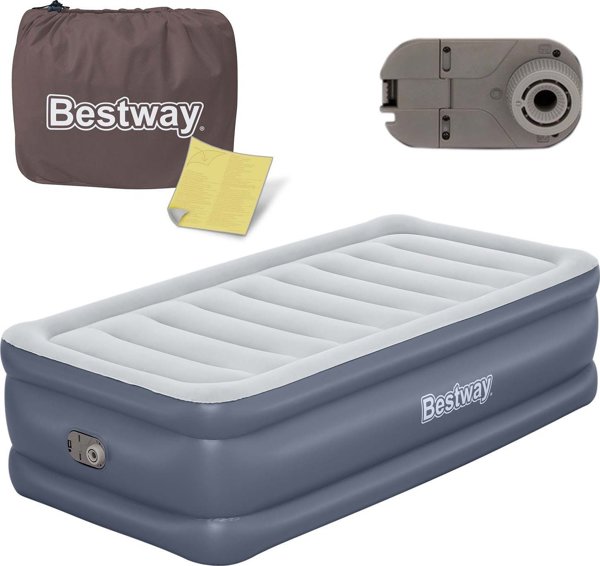 Bestway φουσκωτός στρώμα ύπνου βελούδινο, 191x97x51 εκ, μπλε