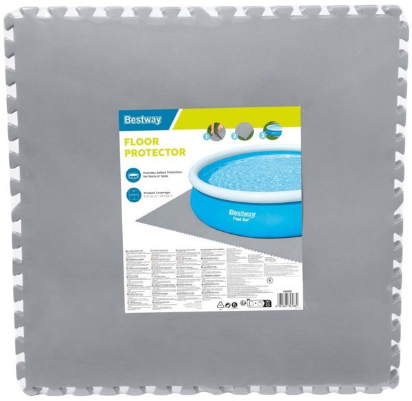 Bestway Flowclear 31" x 31"/78cm x 78cm Pool Floor Protector, Floor protector, Green, Polyethylene, Square, 5.47 m², 1.62 kg