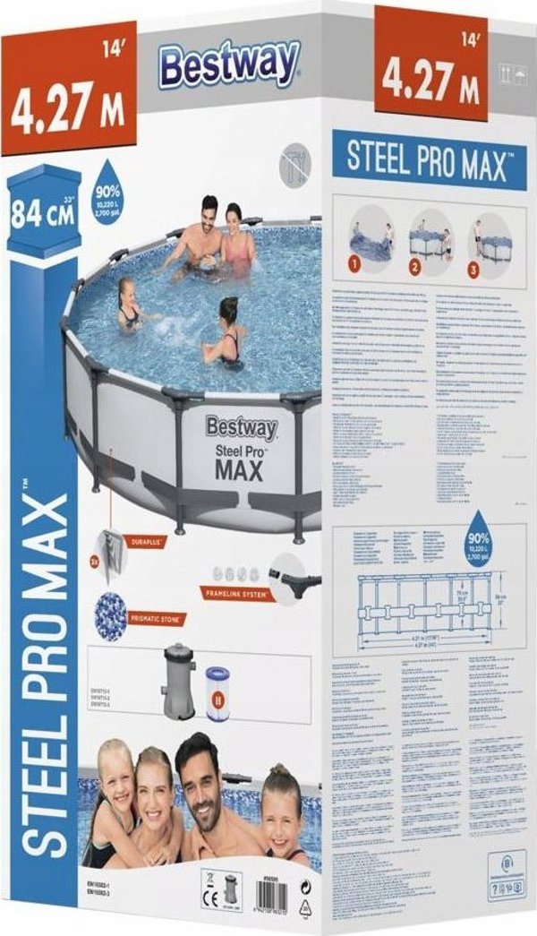 Bestway Swimming pool BESTWAY STEEL PRO MAX with accessories, 4.27m x 84cm, 56595