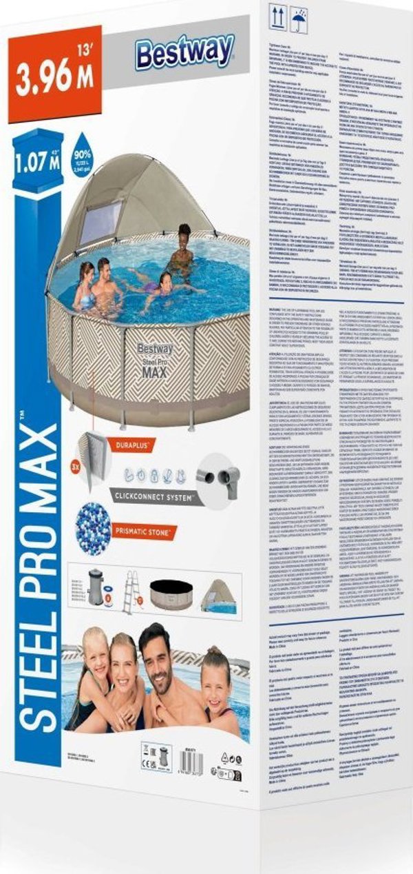 Bestway Πισίνα κήπου με σκελετό και σκίαστρο 396 x 107 cm Bestway 561FY