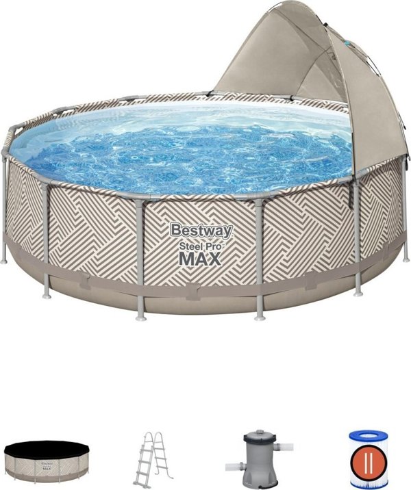Bestway Πισίνα κήπου με σκελετό και σκίαστρο 396 x 107 cm Bestway 561FY