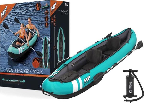 Bestway Hydro-Force Ventura X2 Καγιάκ 2 Ατόμων, 330x94x48 cm, Ανθεκτικό PVC με Κουπιά, 65052