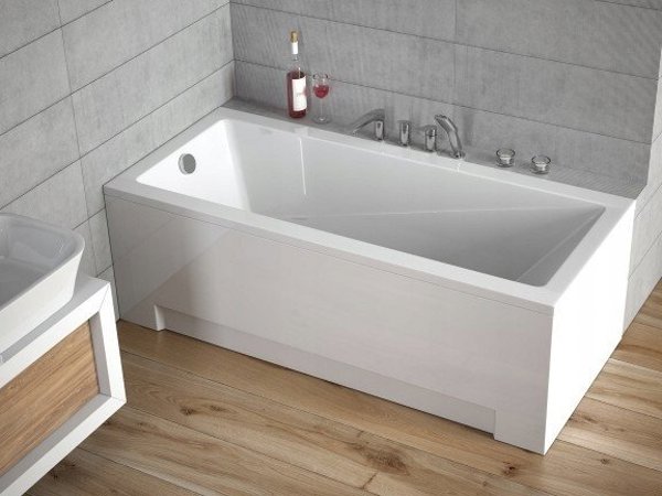 Μπανιέρα Besco Modern 170x70cm, Ορθογώνια, Λευκή