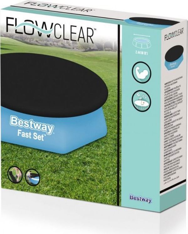 Bestway Κάλυμμα για Πισίνα Fast Set 244cm - Προστατευτικό Κάλυμμα από PE για Πισίνες 8ft