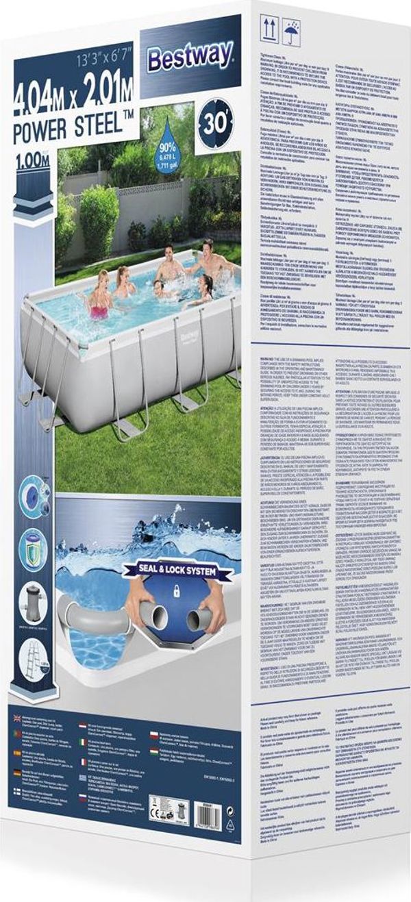 Πισίνα κήπου Bestway Frame, 404 x 201 x 100 cm, 6478 l, Power Steel + αντλία φίλτρου + σκάλα