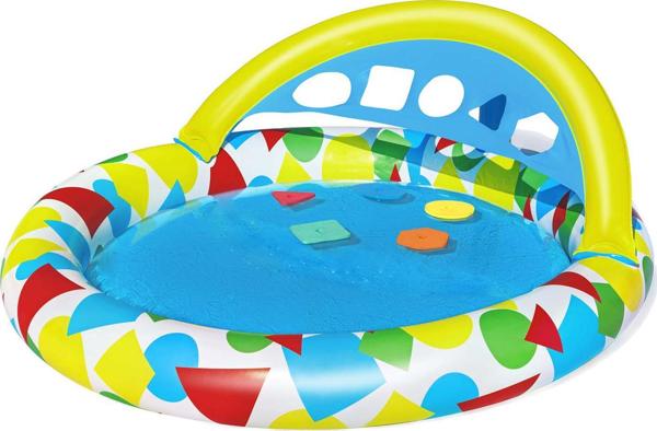 Bestway Φουσκωτή Πισίνα 120x117x46cm, Παιδική Πισίνα με Φούσκα Νερού από Ανθεκτικό PVC (52378)